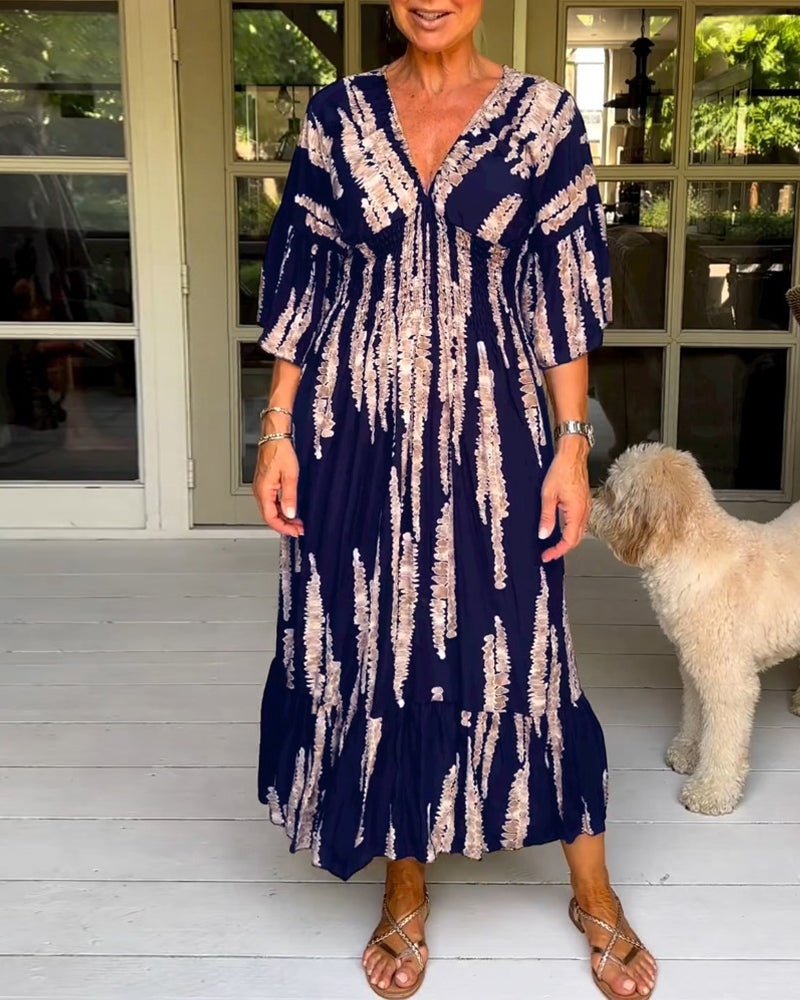 Ria| Robe à manches 3/4 avec décolleté en V