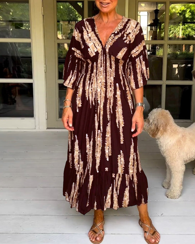 Ria| Robe à manches 3/4 avec décolleté en V