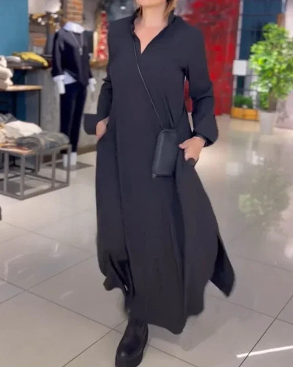 Elena – Robe longue et ample avec fentes latérales