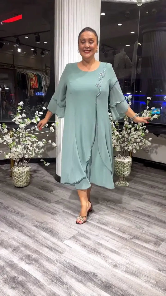 Doris – Robe en mousseline à col rond