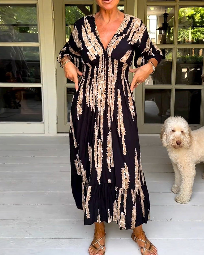 Ria| Robe à manches 3/4 avec décolleté en V
