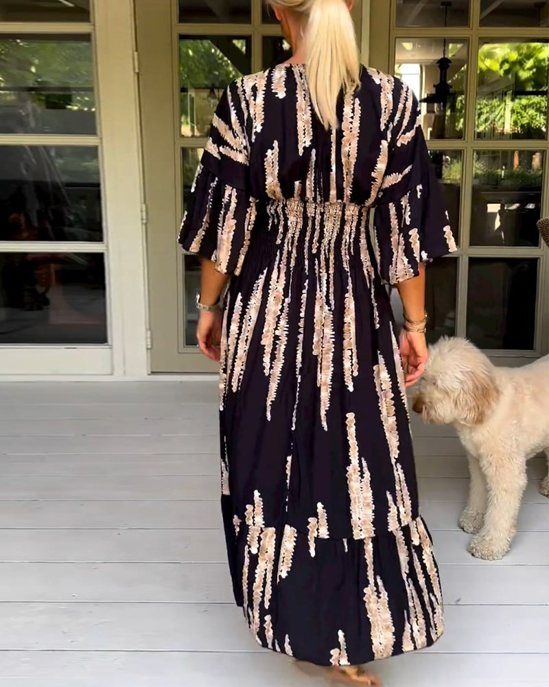 Ria| Robe à manches 3/4 avec décolleté en V