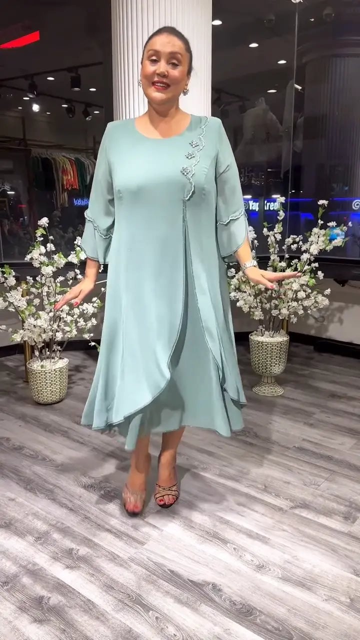 Doris – Robe en mousseline à col rond