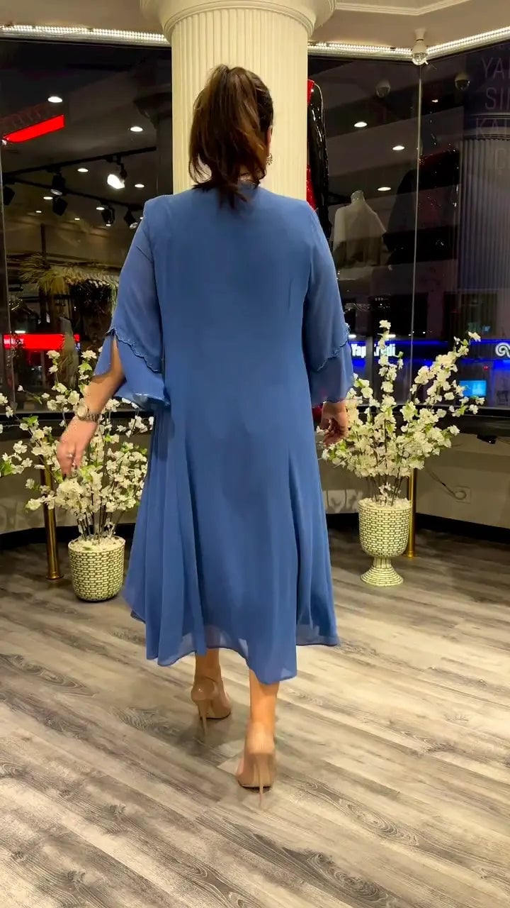 Doris – Robe en mousseline à col rond