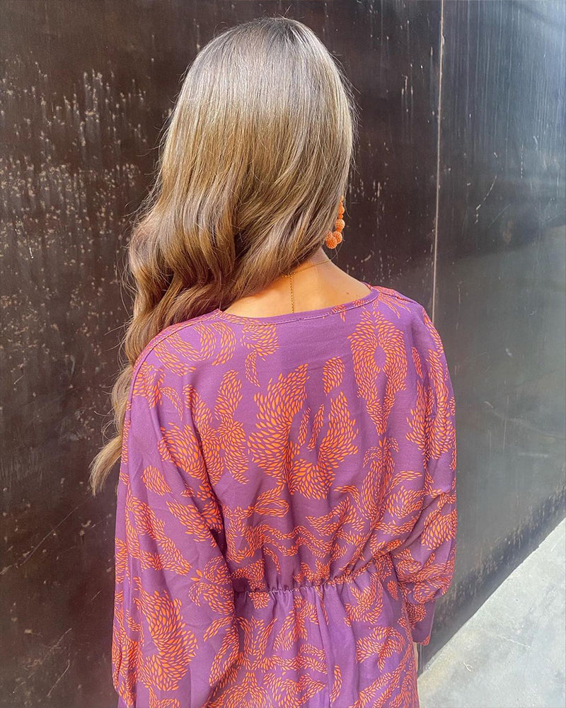Sabine| Robe élégante à manches longues avec décolleté en V