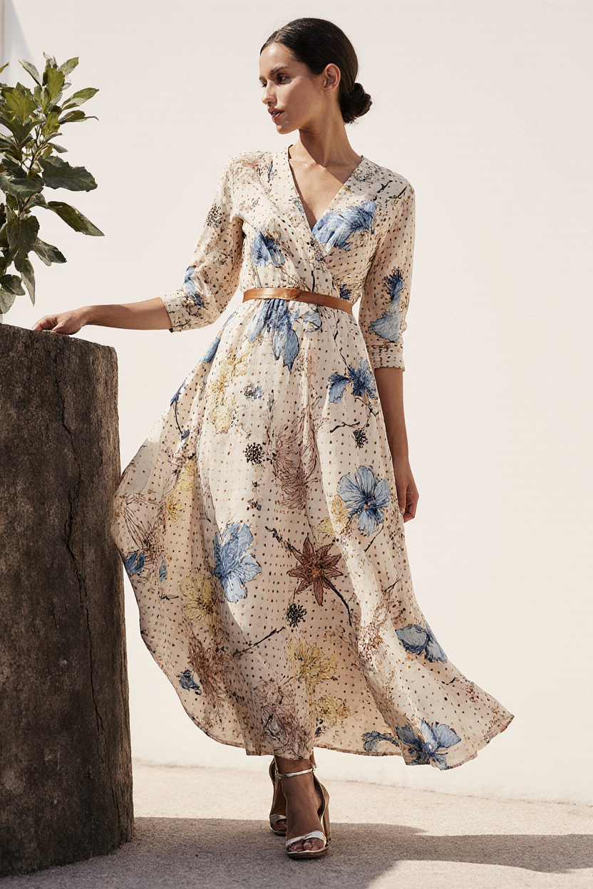 Noor - Robe maxi élégante avec des fleurs