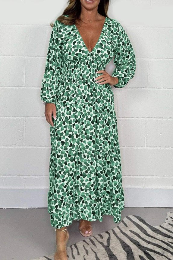 Fee| Robe sexy imprimée avec décolleté en V profond pour femmes