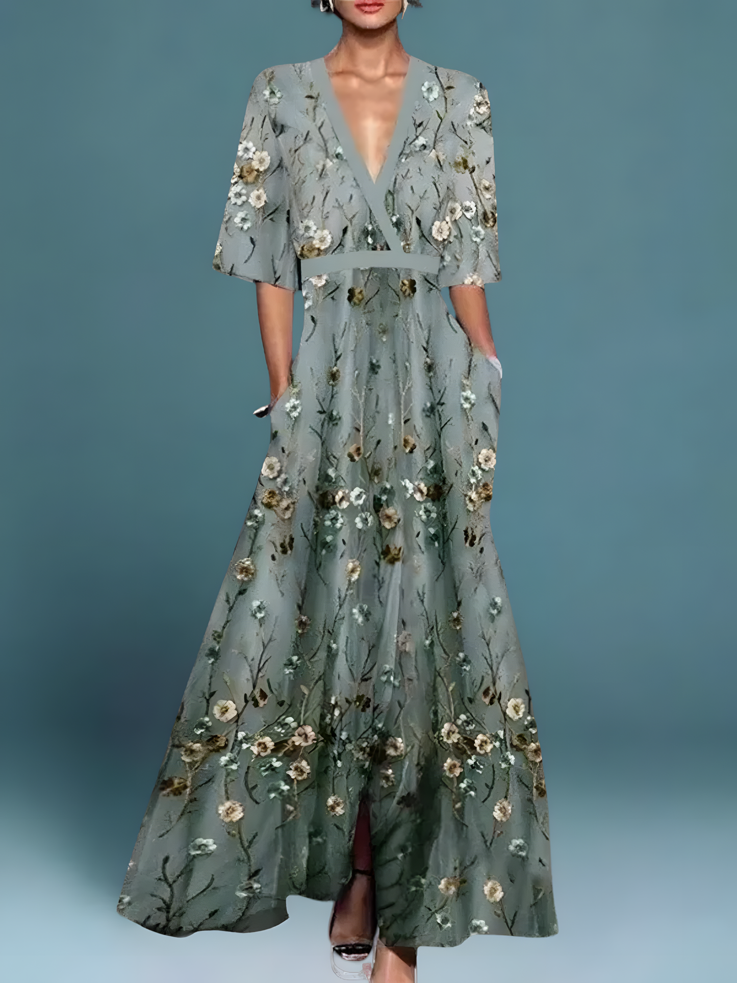 Elise | Robe Élégante à Motif Floral