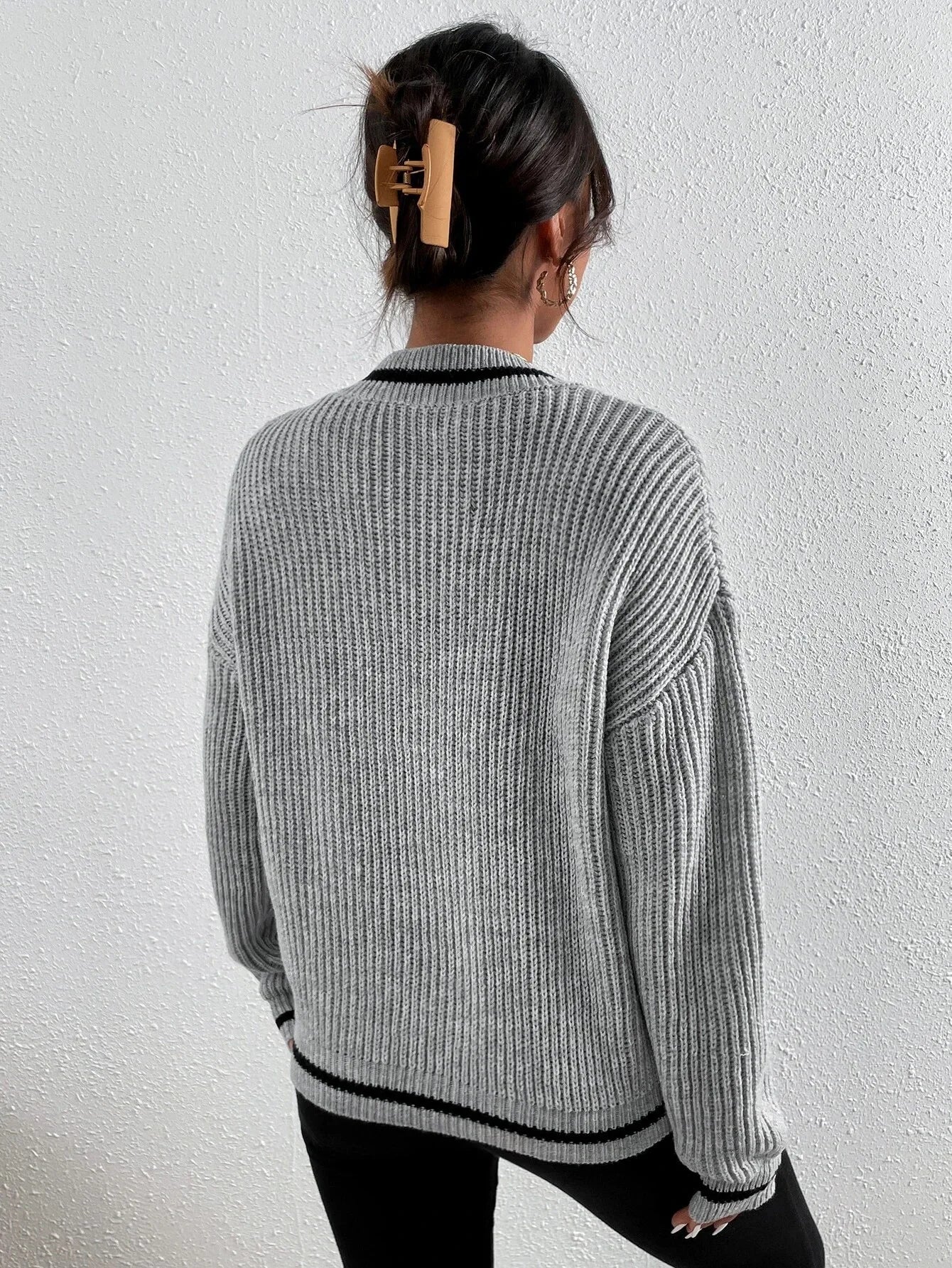 Marina | Pull en tricot gaufré rayé