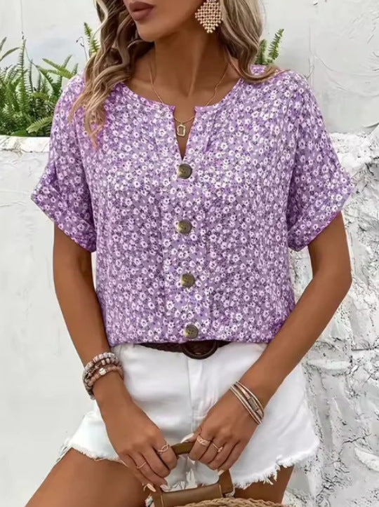Jelena - Top Floral d'Été Élégant