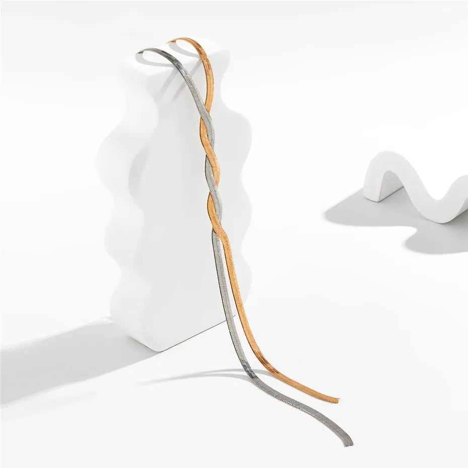 Collier long serpent ajustable