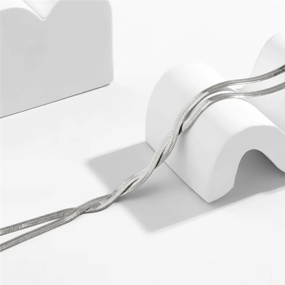 Collier long serpent ajustable