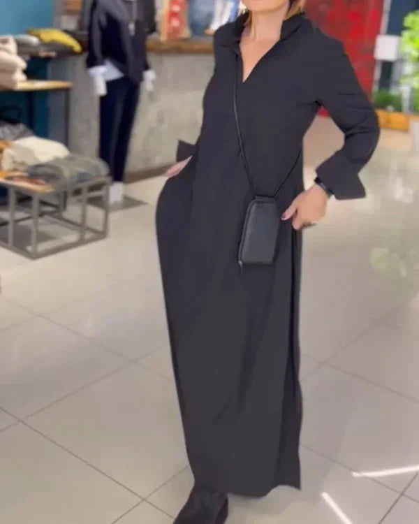 Elena – Robe longue et ample avec fentes latérales