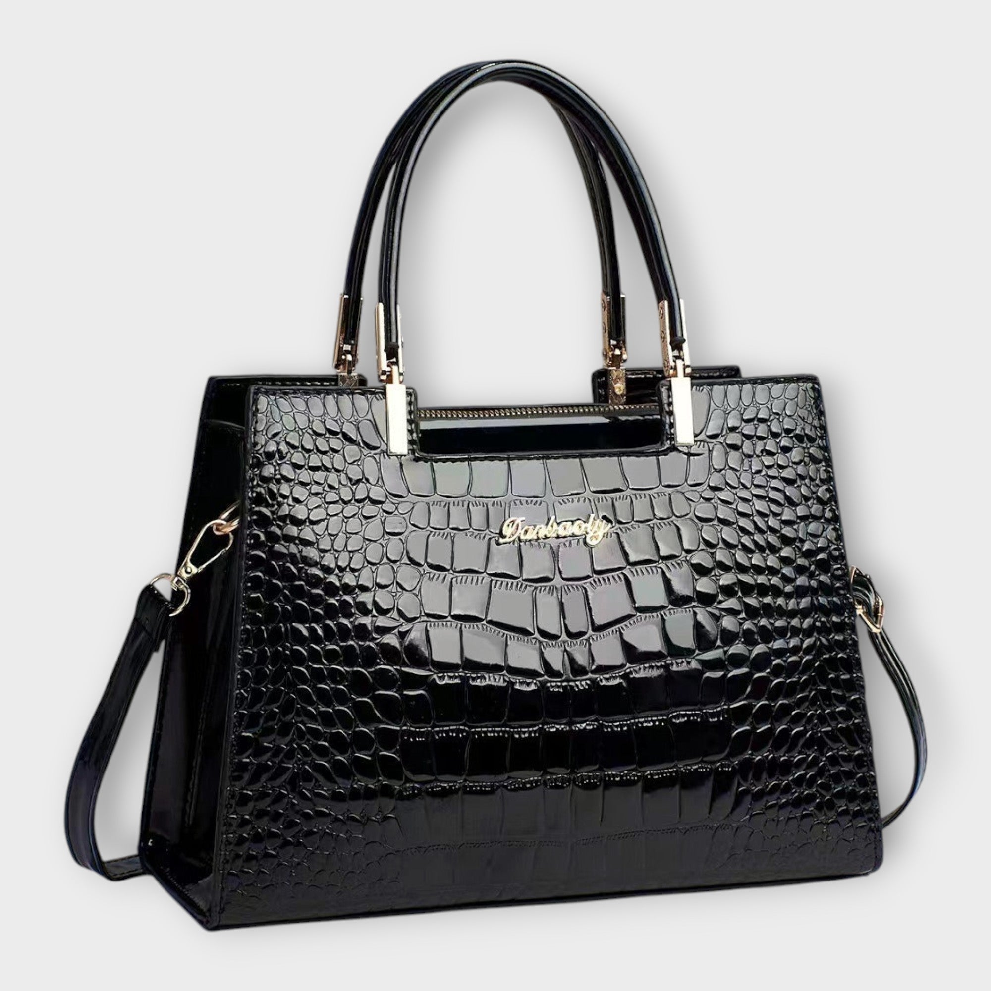 Aurélie | Sac à main brillant à motif croco