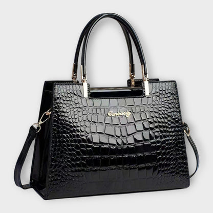 Aurélie | Sac à main brillant à motif croco