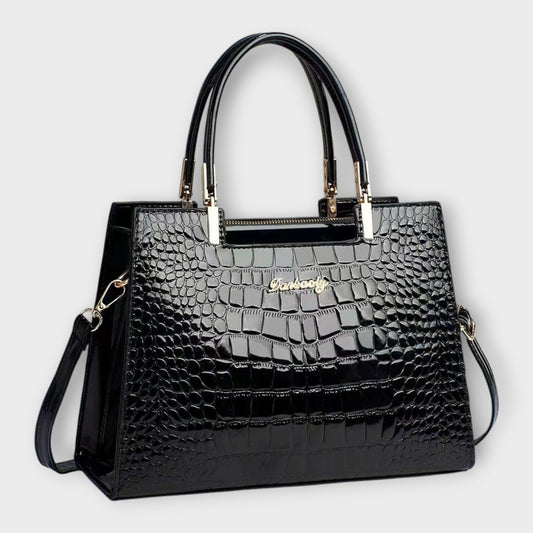 Aurélie | Sac à main brillant à motif croco