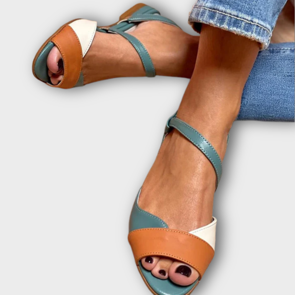 GINEVRA | Sandales tricolores open-toe