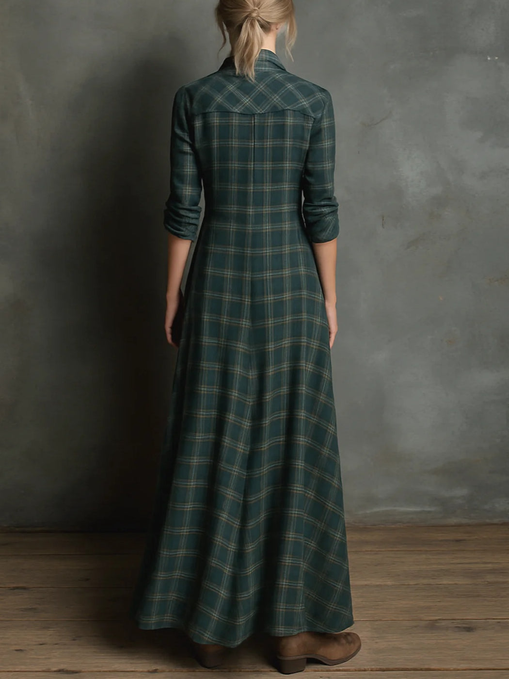 Camille | robe longue à carreaux