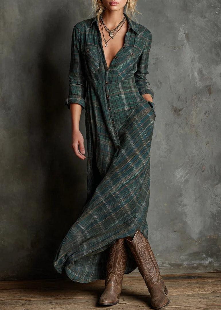 Camille | robe longue à carreaux