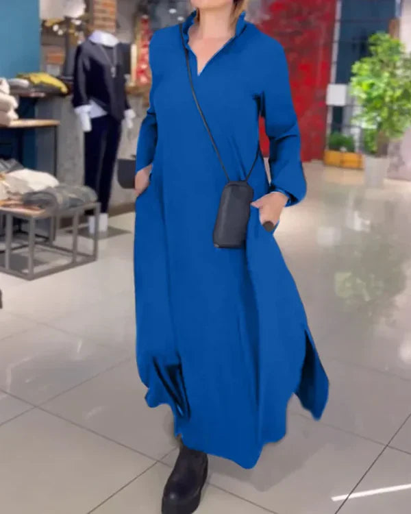Elena – Robe longue et ample avec fentes latérales