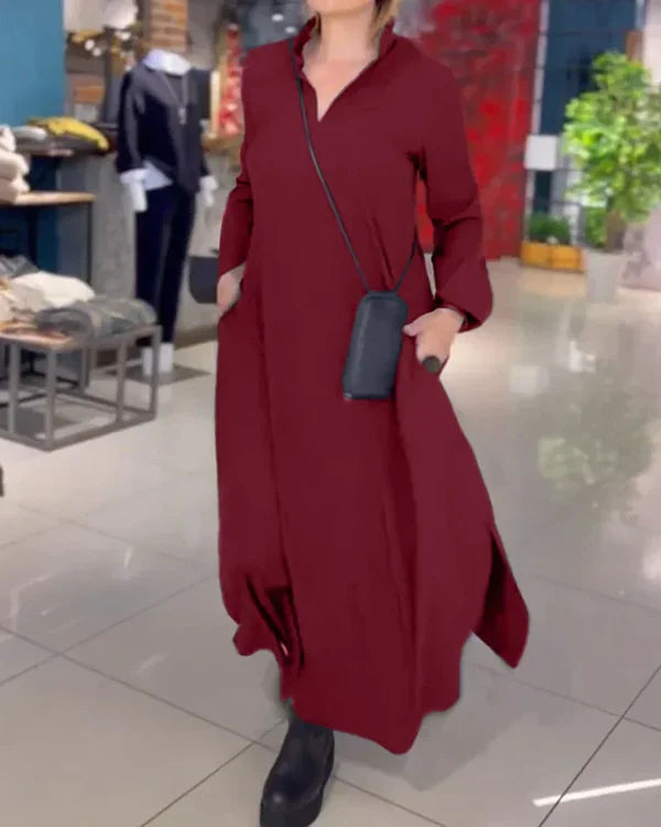 Elena – Robe longue et ample avec fentes latérales